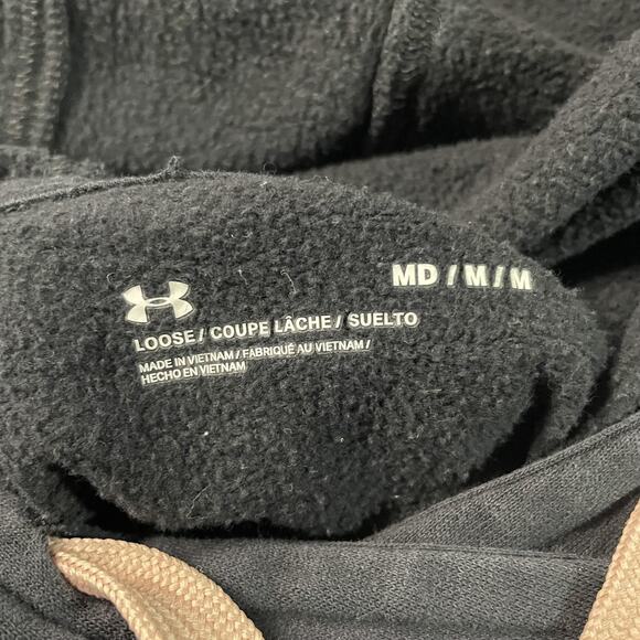 Under Armour Hoodie Mens Medium Big Logo Pullover Sweatshirt - Picture 5 of 6